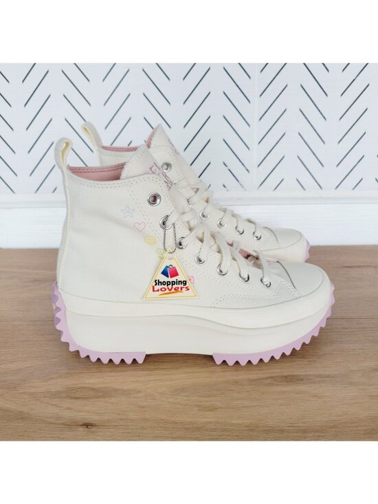 ⭐Converse Run Star Hike Hi 5.5 Men Shoes Beige Purple Sneakers Self Care A08217C